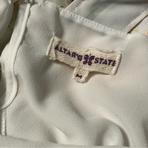 Altar'd State Boho White Double Layer Tank Top, Colorful Wide Cross Straps, MED - Picture 10 of 10